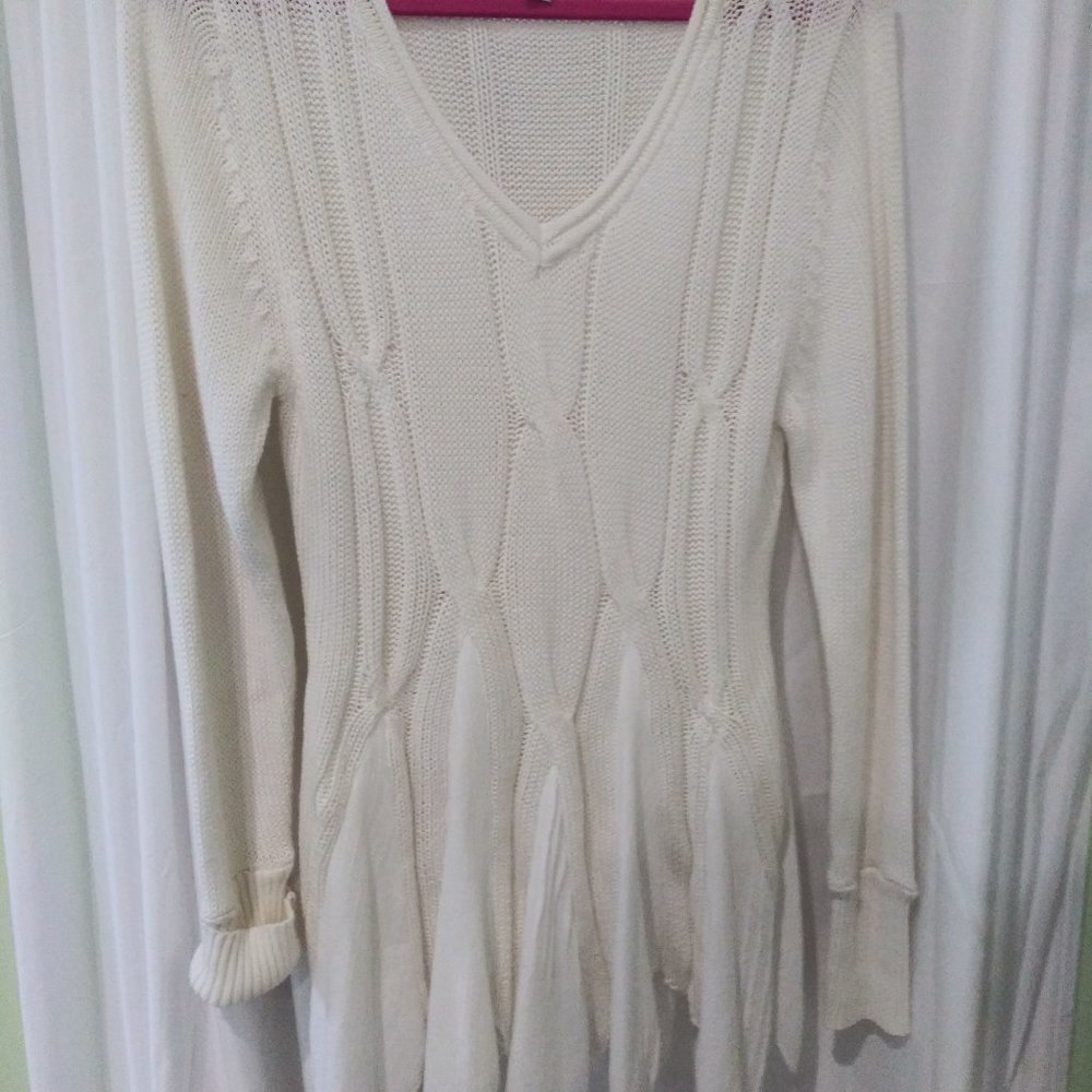 BOSTON PROPER WOMENS WHITE SWEATER SIZE L